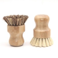 100% natural bristle handheld wood kitchen cleaning brush bamboo dish scrub washing brush